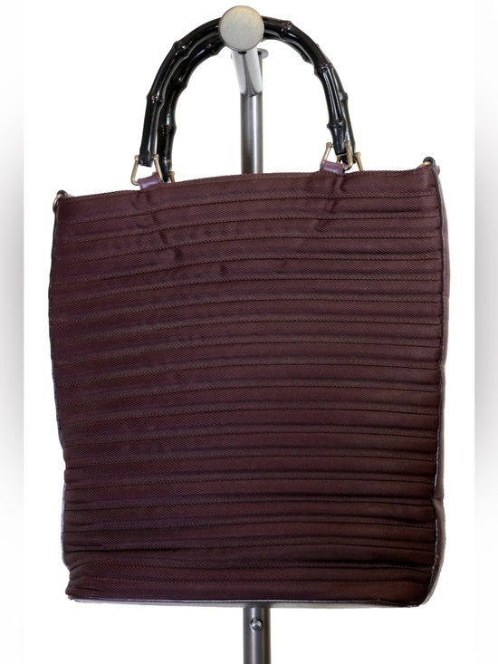 Gucci Handbags - Vintage Gucci Ribbed Tote with Black Bamboo Handles